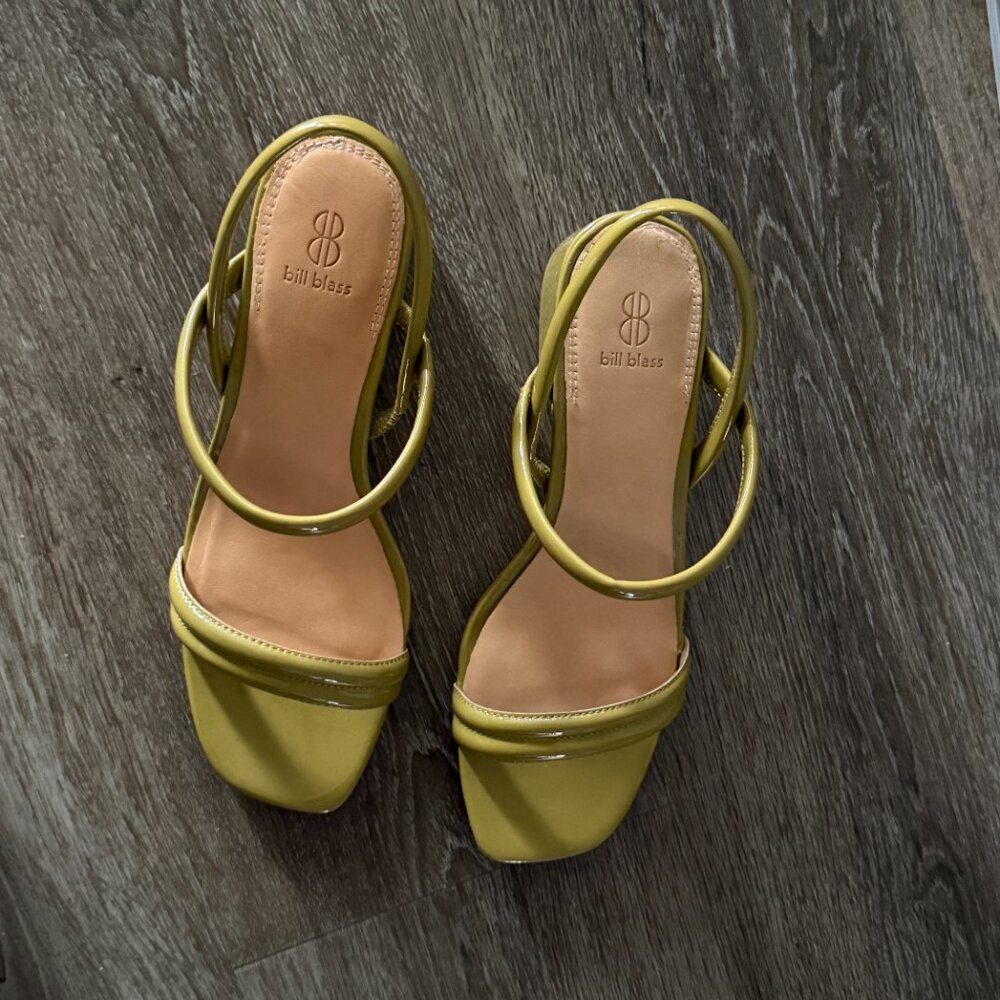 Bill Blass Anthropologie Meri Slingback Heels: Chartreuse Size 8 - Picture 4 of 5